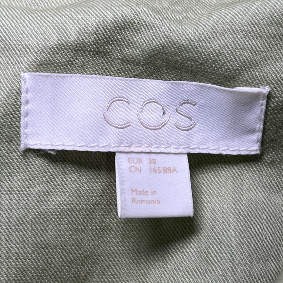 COS Light Green Women's Trench Coat Size 38 - Picture 11 of 13